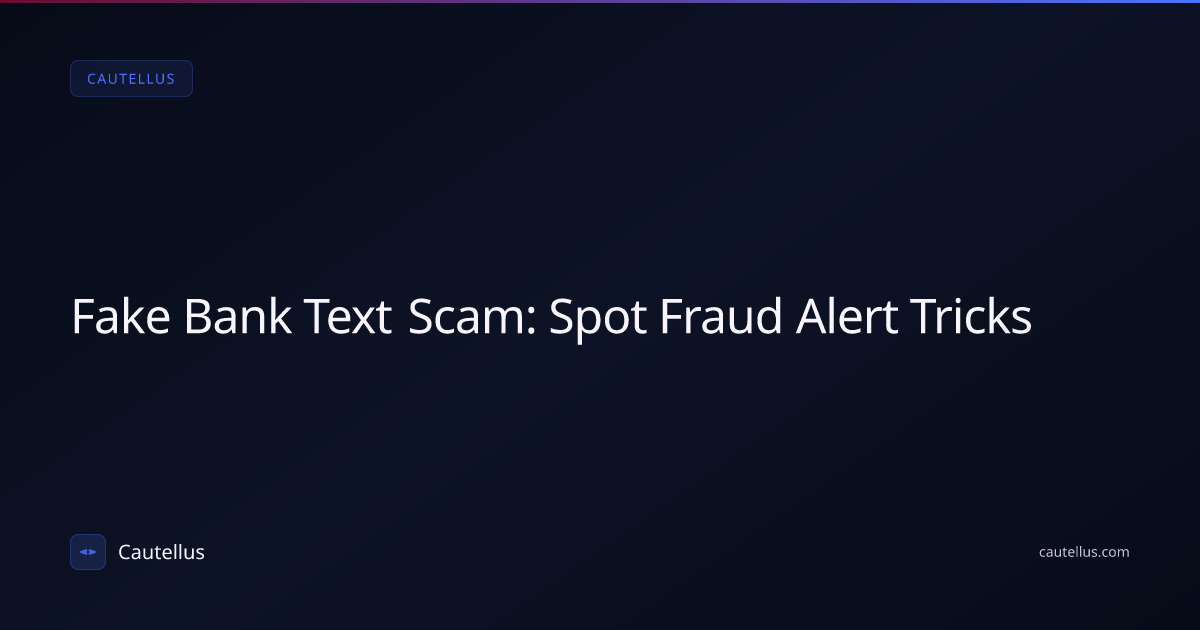 Fake Bank Text Scam: Spot Fraud Alert Tricks | Cautellus