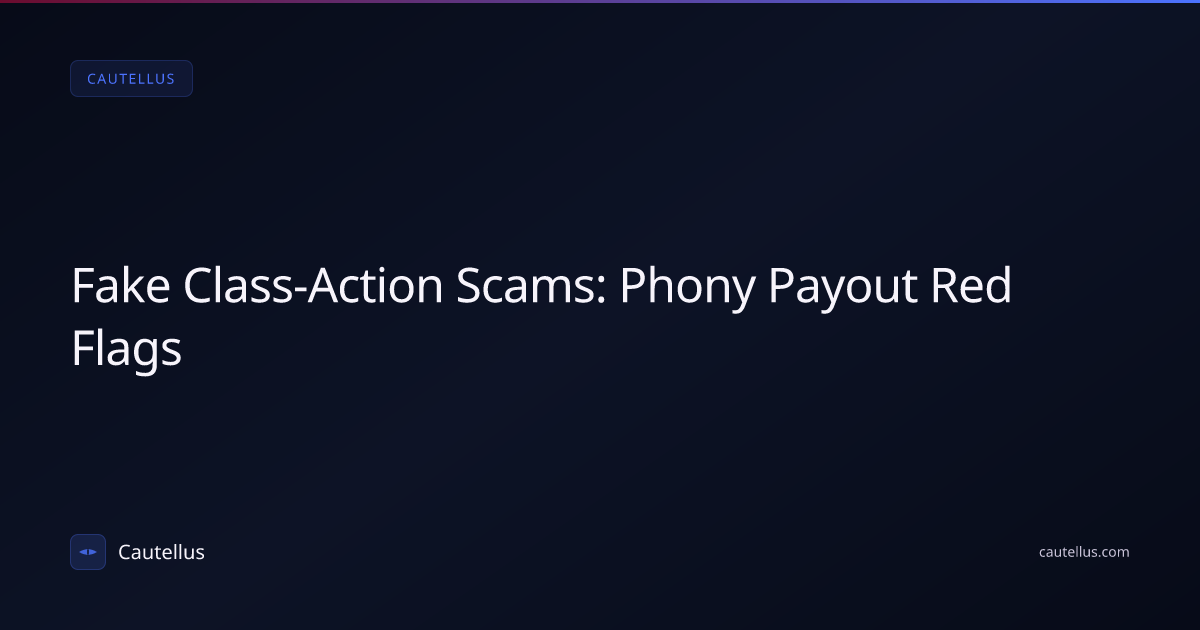Fake Class-Action Scams: Phony Payout Red Flags | Cautellus