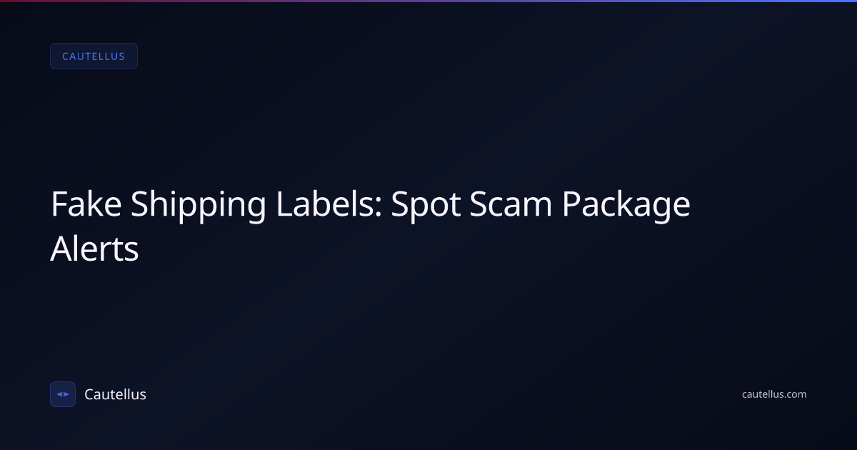 Fake Shipping Labels: Spot Scam Package Alerts | Cautellus